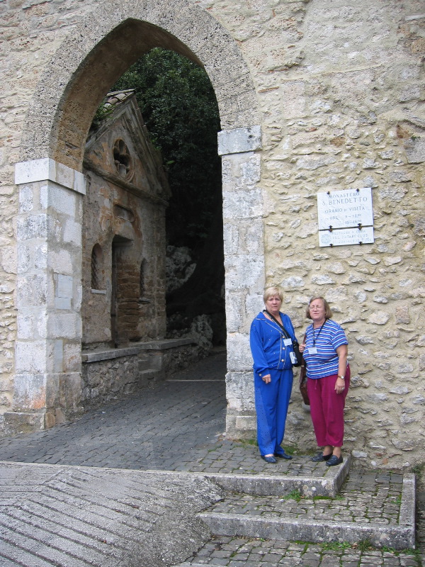 Diana Power and Rosemary Tudor at San Benedetto (Benedict) Monastery