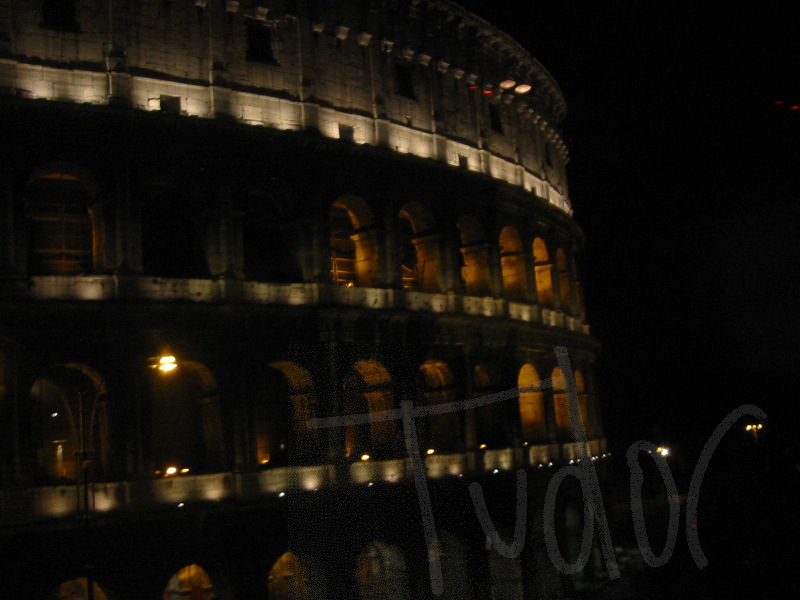 Rome Colosseum at night