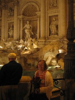 mom at the Trevi Fountain