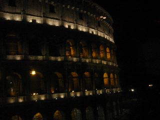 Rome Colosseum at night