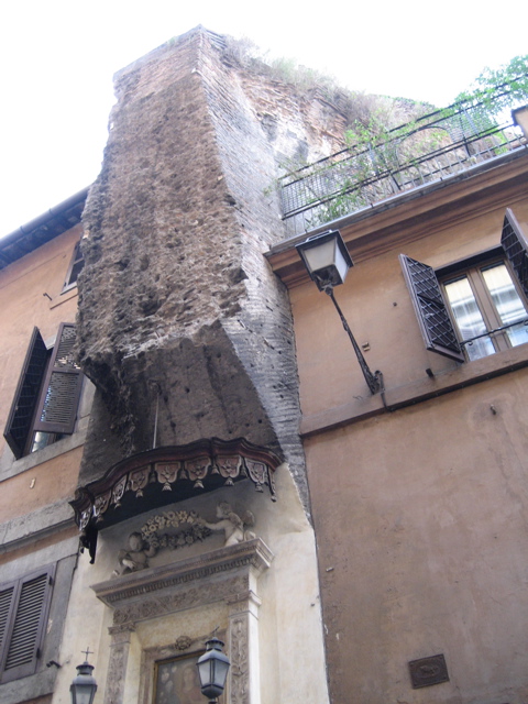 Sidewalk Shrine in Roman wall