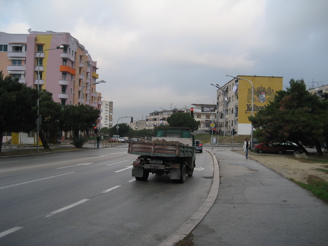 Split Street Scene with Sundial