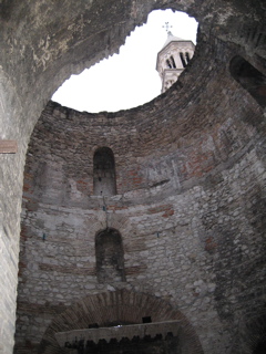 Looking at the bell tower