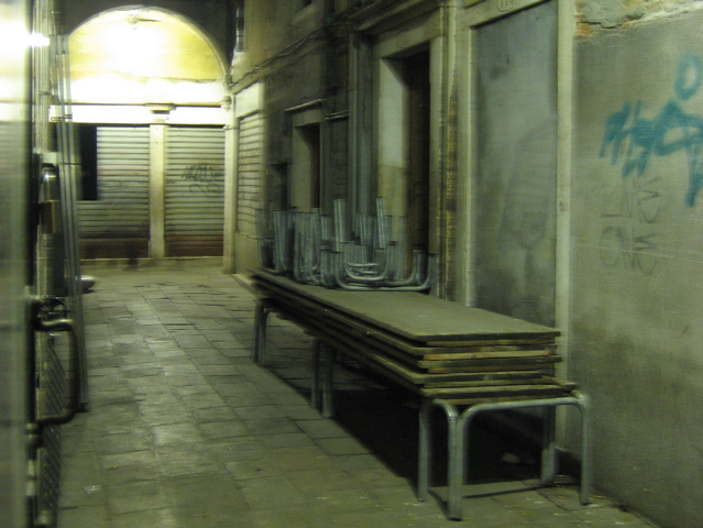 raised walkways in storage near Piazzo San Marco