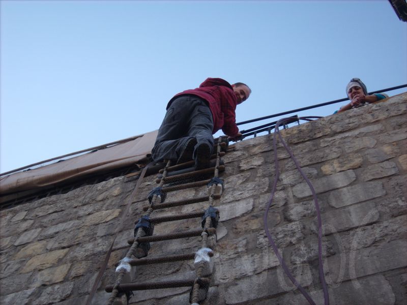 Scaling the city wall at Damascus